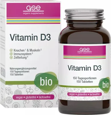 Produktbild von GSE - Vitamin D3 Compact (Bio) - 150 Tabletten