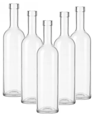 Produktbild von 5x Futura Glasflasche 500 ml mit Korken Likörflaschen Whisky Saft Sirup Öl Flaschen Set 0,5L