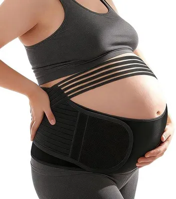Produktbild von Schwangerschaftsband – Bauchband zur Unterstützung – Komfort während der Schwangerschaft – Verstellbar, atmungsaktiv – 95-140 cm – Schwarz