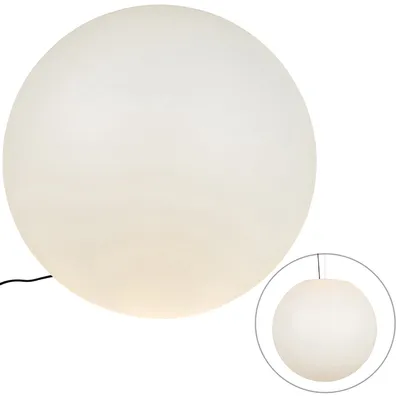 Produktbild von QAZQA - Moderne Außenleuchte I Sockelleuchte weiß 77 cm IP65 - Nura I Außenbeleuchtung - Kunststoff Kugel I Kugelförmig - LED geeignet E27