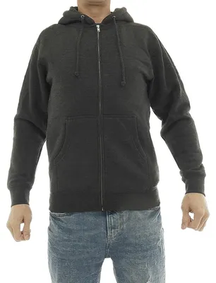 Produktbild von Hoodie Uni Pullover Sweat Jacke Kapuze Reißverschluss 7740 dunkelgrau XL