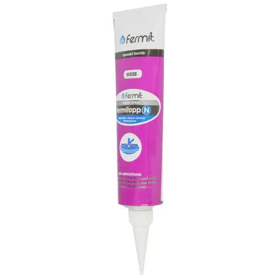 Produktbild von Fermit Silikon-Dicht 100 ml inkl. Nitrilhandschuhe (100 ml Tube weiß)