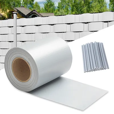 Immagine prodotto di TolleTour strisce per la privacy Varie doppia rete metallica in PVC recinzione recinzione giardino braccio riflettente con clip 2 rotoli di 70 m x 19 cm grigio
