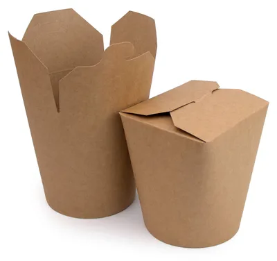 Productafbeelding van Set van 50 kartonnen doosjes voor pasta, 100% recyclebaar (bruin, 960 ml)
