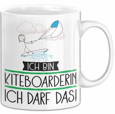 Produktbild von Geschenk für Kiteboarderin Tasse Lustige Geschenkidee Geburtstag Ich Bin Kiteboarderin Ich Darf Das (Weiß)