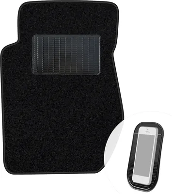 Produktbild von moto-MOLTICO Fahrer Fußmatte Auto Velours Fahrerseite Autoteppiche Schwarz Fahrermatte 1-teilig passend für Kia Sportage I 1994-2004