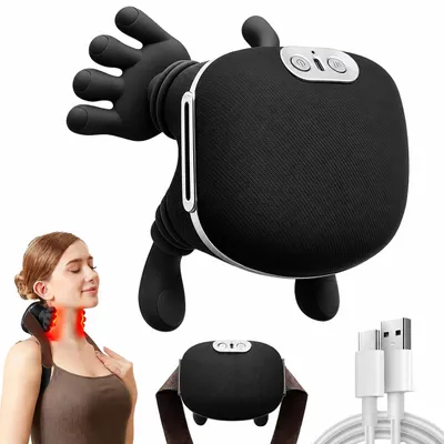 Produktbild von Nackenmassagegerät, Rückenmassagegerät, 4D Shiatsu Massagegerät mit Wärme, Tiefengewebe-Knetmassage, Muskel- & Schmerzlinderung, KI-generiertes Bild