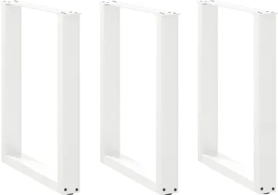 Obrázek produktu pro Nohy k jídelnímu stolu ve tvaru U, 3 ks, bílé, 70 x (72-73) cm, ocel