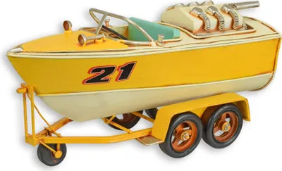 Produktbild von Blechmodell Schnellboot Oldtimer Boot Schiff Replikat Retro Design Dekoration
