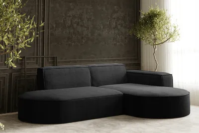Produktbild von Sofa w kształcie L MODENA narożnik tkanina Poso czarny prawy