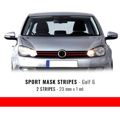 Immagine prodotto di Strisce adesive per Golf 6 rosso 20 mm x 1 mt, 2 pezzi