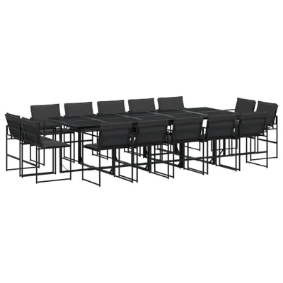 Image de vidaXL Ensemble de jardin 15 pièces avec coussins Noir Textilène