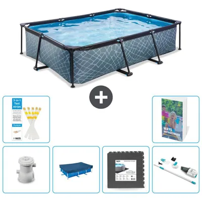 Obrázok produktu pre Exit Pool obdĺžnikový – vzhľad kameňa – 300 x 200 x 65 cm – 7-dielny  S262
