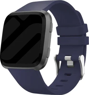 Produktbild von Silikon-Smartwatch-Armband – Passend für Fitbit Versa/Versa 2 – Dunkelblau – Strap-it Uhrenarmband/Armband – Größe: L