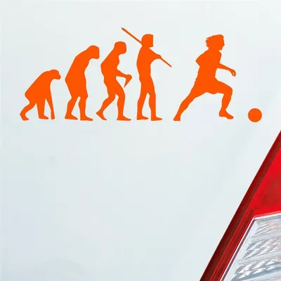 Produktbild von Auto Aufkleber Evolution Fußball Fussball Sport Soccer 15x6 cm Orange Sticker Heckscheibenaufkleber