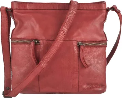 Produktbild von Bear Design Tasche Leder Schultertasche Umhängetasche klein 26x25cm rot Damen Frauen CL35556-red