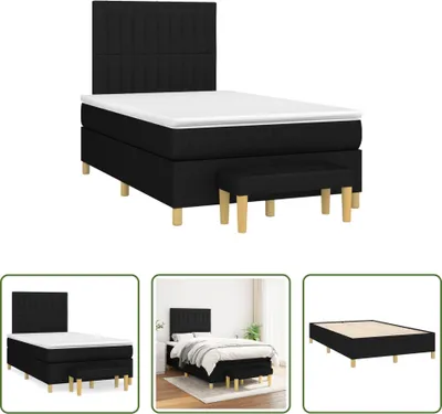 Produktbild von The Living Store Boxspringbett mit Matratze Schwarz 120x190 cm Stoff