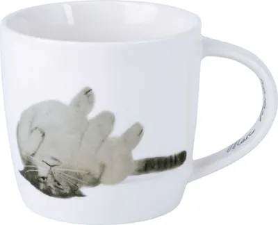 Image de FELINE FRIENDS Tasse 400 ml, Upside Down Cat, porcelaine, en boîte cadeau