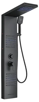 Immagine prodotto di Pannello doccia, getti massaggio, illuminazione LED, colore nero