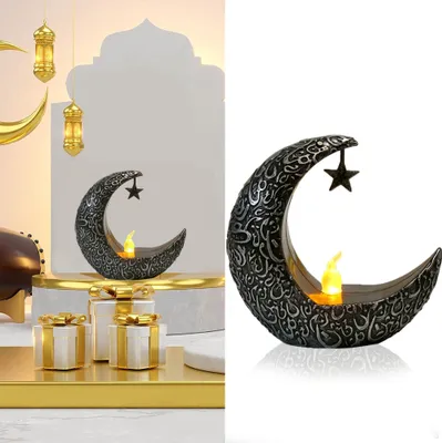 Produktbild von Ramadan Deko Mond Kerzenlicht Eid Mubarak Dekoration Led Teelichter Muslimische Islam Led Kerzen Zimmer Schlafzimmer Tischdeko