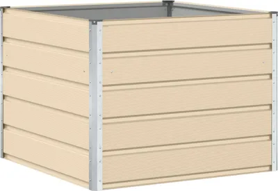 Produktbild von vidaXL Pflanzkübel Elfenbein 100 x 100 x 75 cm Stahl