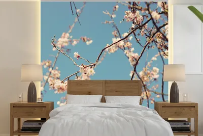 Produktbild von MuchoWow® Fototapete für Wohnzimmer oder Schlafzimmer Wandtapete Vinyl Motivtapete Blüte - 220x220 cm - Tapeten