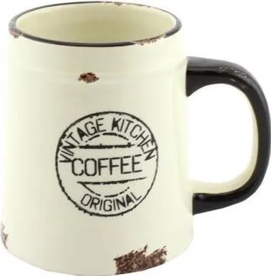Produktbild von Vintage Keramik Kaffee Tasse (in Geschenkbox) im Shabby Look