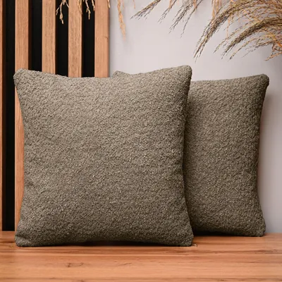 Obrázek produktu pro MG Design, sada 2 povlaků na polštáře, 35 x 35 cm, hnědé barvy - s zipem, jemně tkané s příjemnou texturou, snadno se udržují