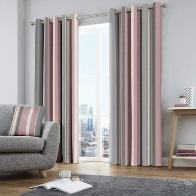 2 Vorhangpaneele, Katoen/Polyester, Blush, 117x137 cm
