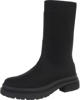 Produktbild von Ital-Design Damen Stiefeletten  Textiloptik Plateaustiefeletten 87124883 Schwarz Gr.  39