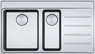 Produktbild von FRANKE Spüle MYTHOS MYX 251 A - Becken links - mit Druckknopfventil / Edelstahlspüle / Slimtop / Flächenbündig