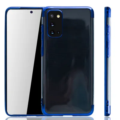 Immagine prodotto di Custodia per cellulare Samsung Galaxy S20, colore blu, trasparente, in TPU (silicone), con protezione posteriore
