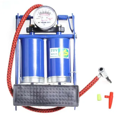 Produktbild von Fußpumpe Fußluftpumpe Auto mit Manometer Doppelzylinder Luftpumpe Fahrrad