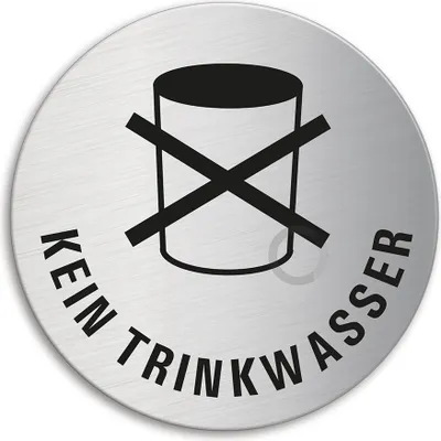 Produktbild von Schild Türschild Kein Trinkwasser | Edelstahl selbstklebend Ø 60 mm