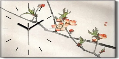 Produktbild von Wandbild Leinwand Bilder Wanduhr 60x30 Malerei Asiatische Zweige Blumen Kunst - schwarze Hände