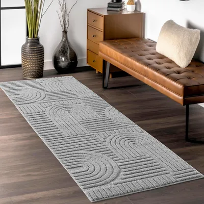 Obrázek produktu pro Carpetsale24 Vysoký Chlup Koberec do Obývacího Pokoje, Skandinávský Boho Styl, 3D Optika, M?kký a Hebký Shaggy, Velikost: 80x250 cm