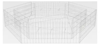 Produktbild von Gabione Hochbeet 200x173x40cm Steinkorb Blumenkasten Pflanzenkorb