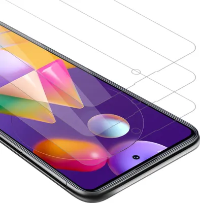 Produktbild von Cadorabo 3x Panzer Folie für Samsung Galaxy M31s Schutzfolie in natur Folie Tempered Display-Schutzglas