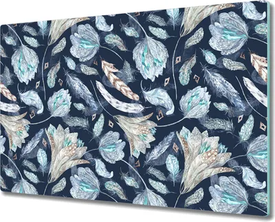 Produktbild von Glas Schneidebrett Herdabdeckplatten Schneideplatten - 80x52 cm - Boho Chic Indigo