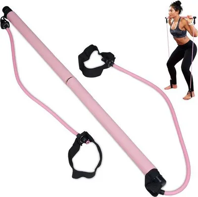 Produktbild von Famanu Pilatesstok mit Widerstandsbändern - Rosa