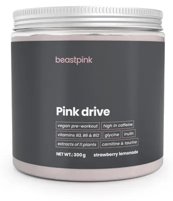 Produktbild von GymBeam - Pink Drive - BeastPink, 300 g, Erdbeerlimonade