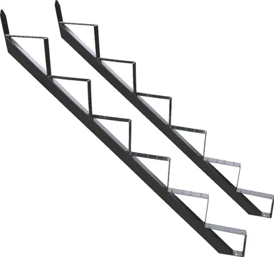 Produktbild von Treppenrahmen 6 stufig Stahl-Treppe Anthrazit Treppenholm Geschosshöhe 110cm