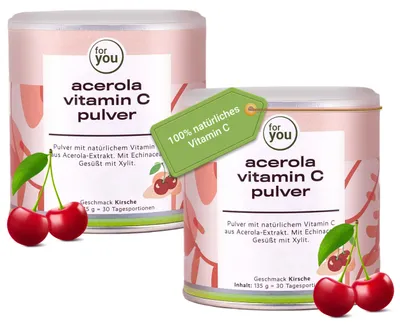 Produktbild von for you acerola vitamin c pulver Doppelpack