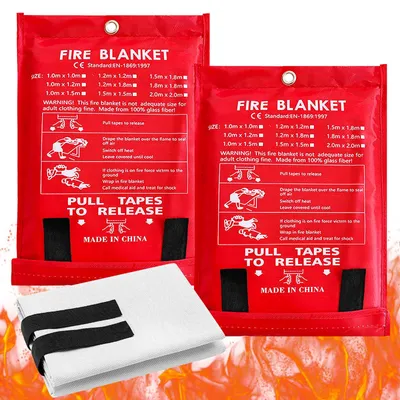 Image de Couverture anti-feu, 2 pièces, 1,2 m x 1,2 m, résistante à la chaleur jusqu'à 550°C