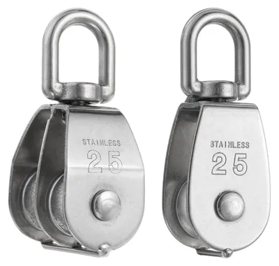 2er-Set Katrolblöcke M25, Edelstahl, 150 kg Tragkraft