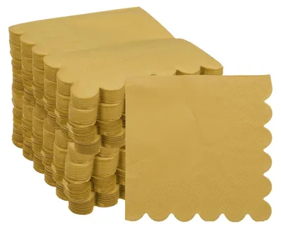 Produktbild von 200 Stück Goldene Cocktailservietten 25 x 25 cm - 2-lagige Einwegservietten für Feiern