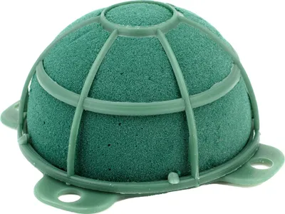 Produktbild von Nass Steckschaum Halbkugel 9x5cm mit selbstklebendem Klebepad 1 Stück
