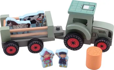 Image de Fien & Teun Tracteur en bois avec accessoires - 7dlg.