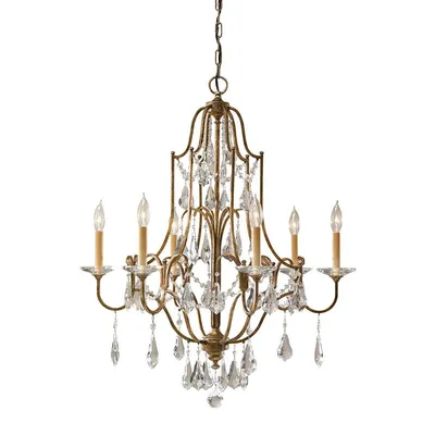 Produktbild von Valentina Klassischer Kronleuchter Bronze Oxidierter Stahl Glas 6 Lichter E14