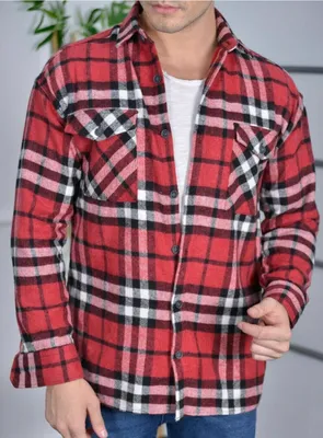 Produktbild von Megaman Jeans H-259 Flanellhemd Kariert Hemd Holzfällerhemd Herren Holzfäller Baumwolle Rot L